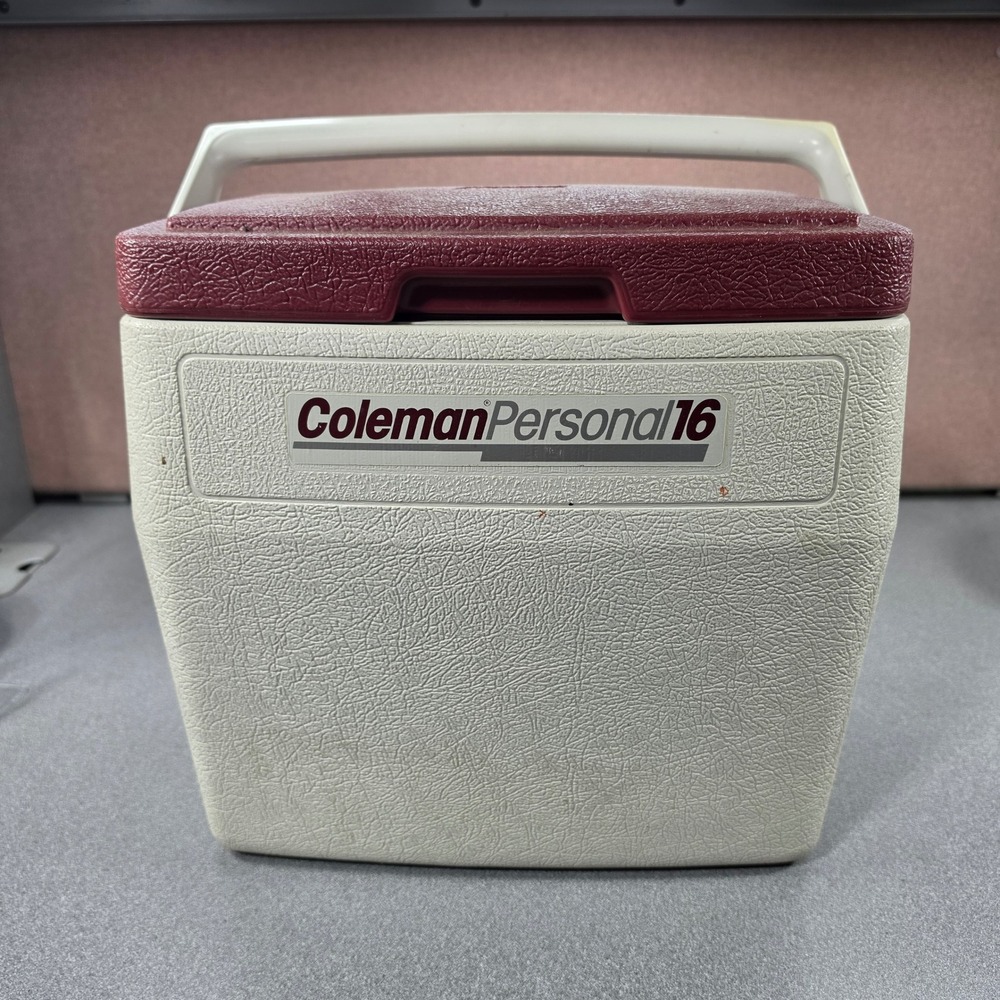 Coleman Personal 16 Cooler Maroon White Excellent Vintage 90s Retro
